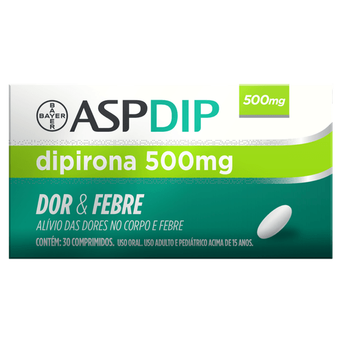 Aspdip Dipirona 500mg - 30 Comprimidos