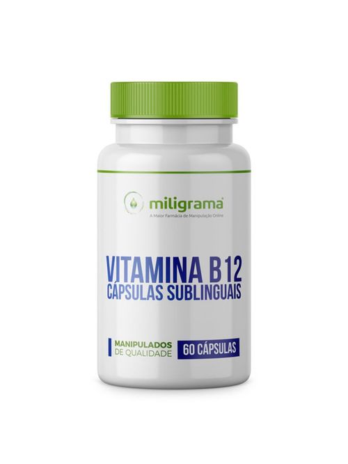 Vitamina B12 (Cianocobalamina) 100mcg 60 Cápsulas Sublinguais