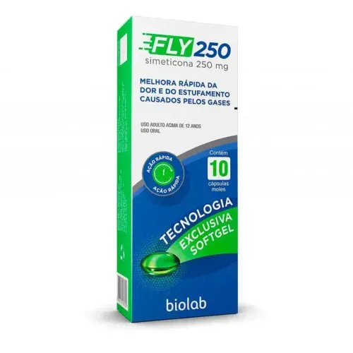 Simeticona Fly 250 250mg Biolab - 10 cápsulas moles