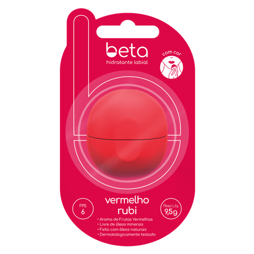 Hidratante Labial Vermelho Rubi 9,5g BETA