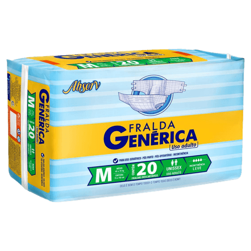COLOR NAO DEFINIDO Fralda Descartável Adulto M Aloe Vera Tradicional Pacote 20 Unidades