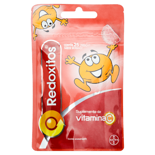Suplemento Vitamina C Morango Redoxitos 1000mg Pó 25 Sachês