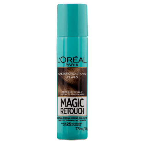 Retoque de Raiz LOréal Paris Spray Instantâneo Magic Retouch Castanho Claro, 75ml