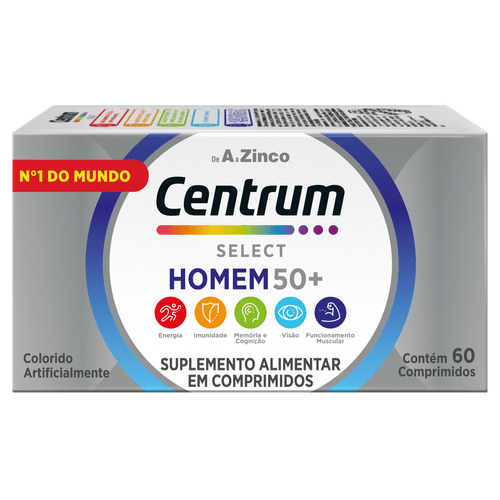 Centrum Select  Suplemento Vitamínico Homem 50 + Vitaminas de A a Z  60 Comprimidos