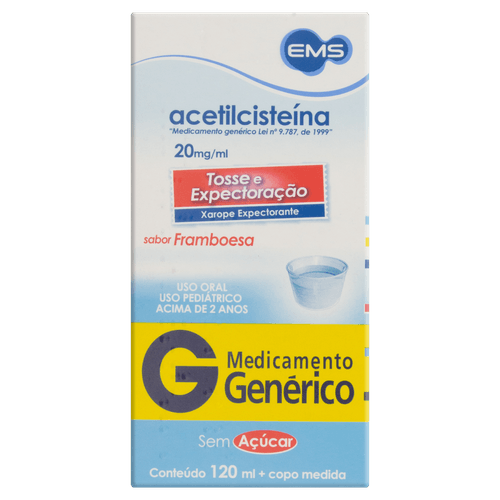 Acetilcisteína Xarope Infantil 20mg - EMS - 120ml