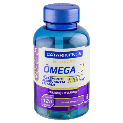 Ômega 3 1000mg Zero Lactose Catarinense Pharma Nutrição Frasco 120 Cápsulas