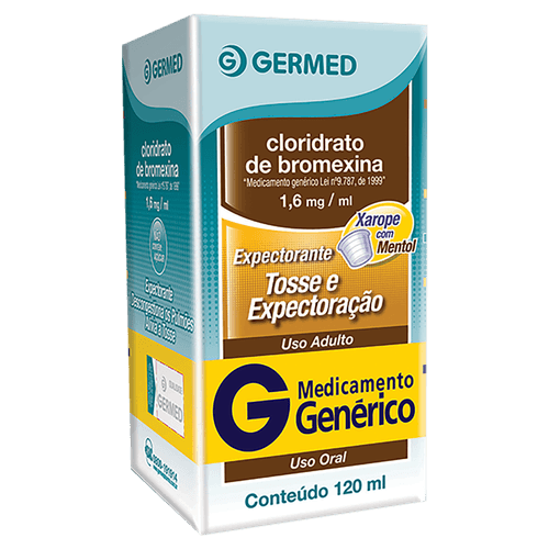 Cloridrato Bromexina 8mg/5ml Genérico Germed Xarope Adulto Cereja Mentolado - 120ml