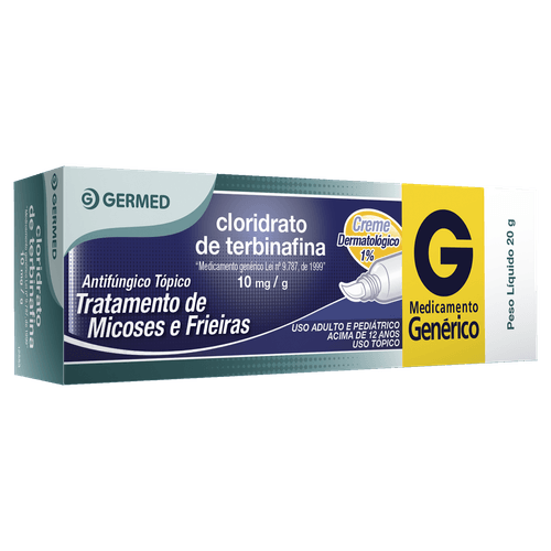 Cloridrato de Terbinafina 10mg - Creme Dermatológico - Genérico Germed - 20g