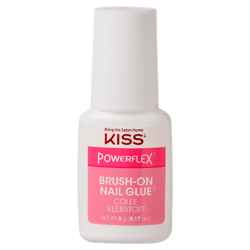 Cola para Unha Brush-On Powerflex Branco e Rosa 5g Kiss NY