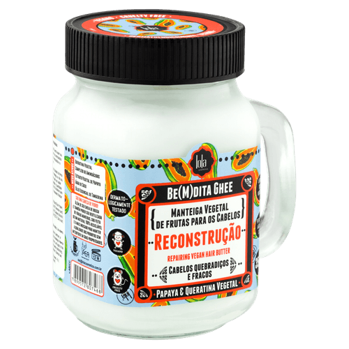 Máscara de Reconstrução Bemdita Ghee Papaya Queratina Vegetal 350g - Lola