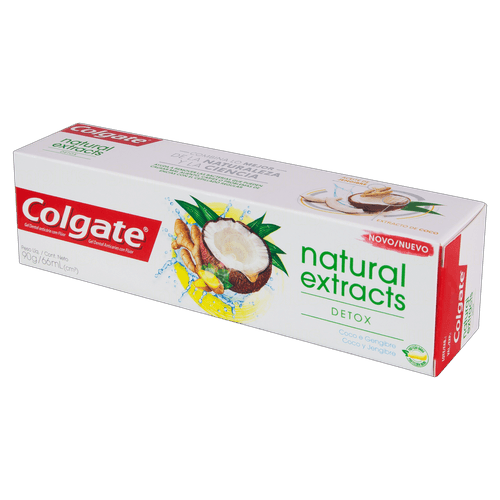 Gel Dental Coco e Gengibre Colgate Natural Extracts Detox Caixa 90g