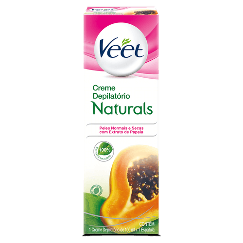 Creme Depilatório Corporal Naturals Papaia 100ml Veet