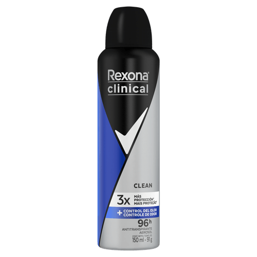 Desodorante Antitranspirante Aerosol Rexona Clinical Clean - 150ml