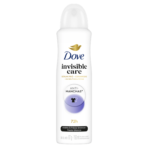 Antitranspirante Aerossol Invisible Dry Violeta e Frésia Branca Dove 150ml Spray