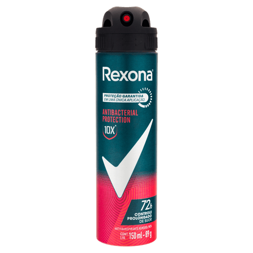Antitranspirante Aerossol Antibacterial Protection Rexona Men 150ml Spray
