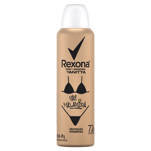 Desodorante Antitranspirante Aerossol Vai Malandra 72h Rexona by Anitta - 150ml