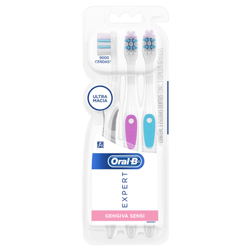 Escova Dental Ultramacia Gengiva Sensi 3 Unidades 9000 Pontas Oral-B