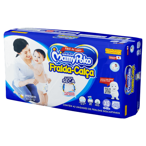 Mamypoko Fralda-Calça Super Seca XG 42 Un - Alta Absorção e Furinhos Arejados