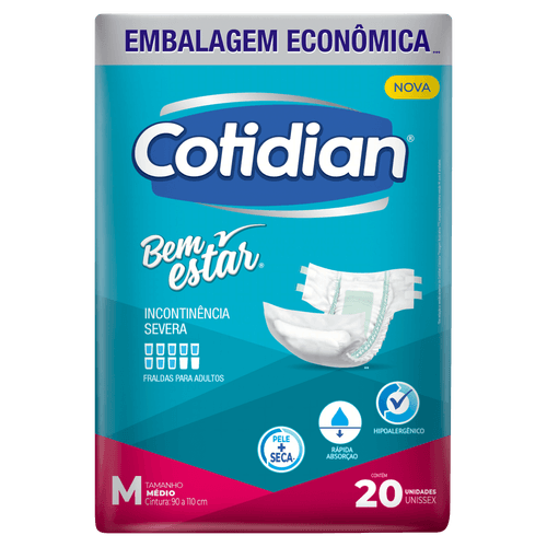 Fralda Bem Estar Confort Econômica - M - 20 unid