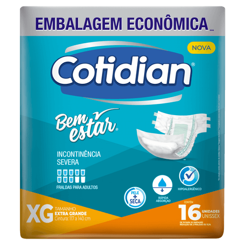 Fralda Bem Estar Confort XG - 16 unid