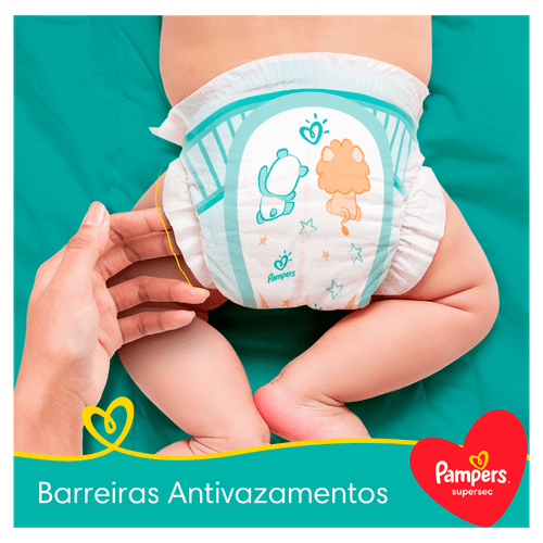 Pampers Fralda Supersec G 46 un. – 3 canais, gel superabsorvente, anti-vazamento