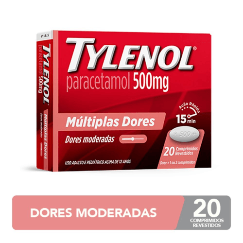 Tylenol 500mg - 20 Comprimidos Revestidos