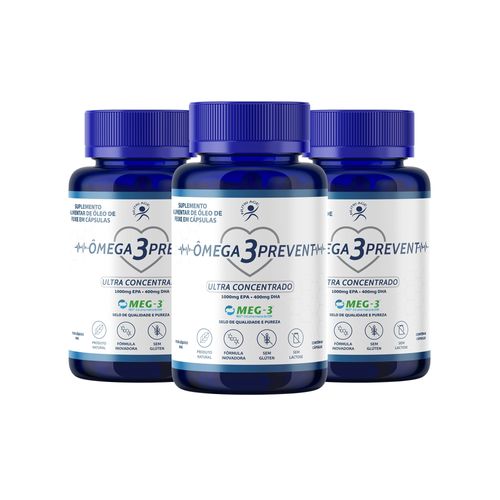 Ômega 3 Prevent Ultra Concentrado 1000 Epa 400 Dha 180 Caps 3 Frascos Nutriage