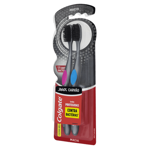 Kit Escova De Dentes Colgate 360 Black - Leve 2 Pague 1 - Colgate 360