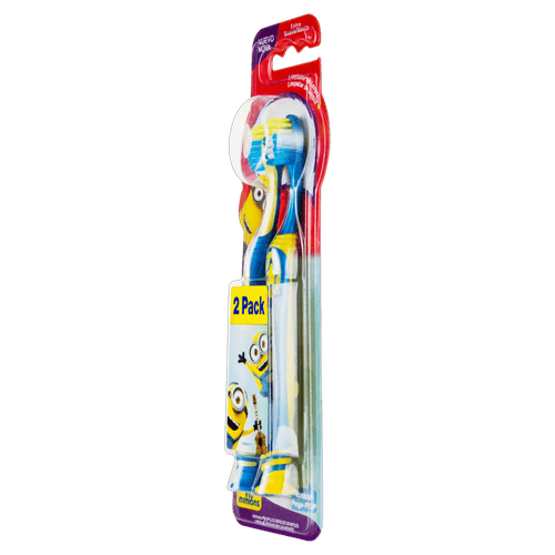 Escova dental infantil Colgate Minions Kit 2un – cerdas extra macias, base sucção, 6+ anos