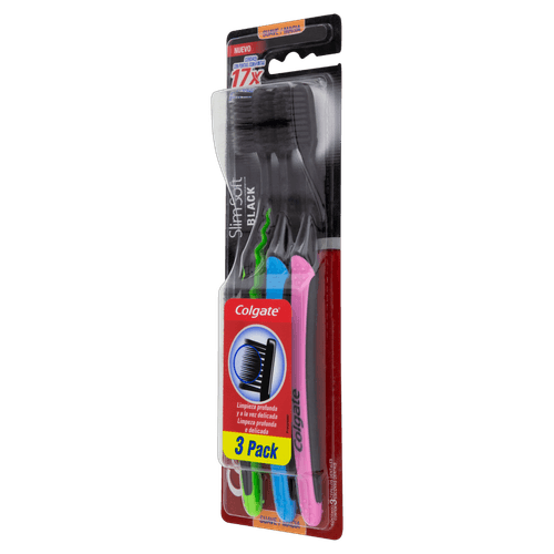 Escova de Dente Colgate Slim Soft - 3 unidades