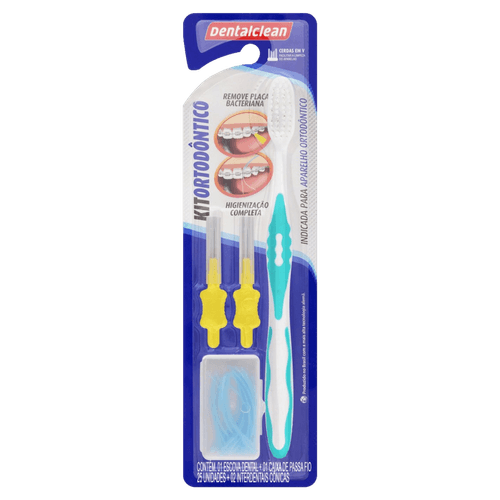 Kit Ortodontico Dental Clean Escova + Passa F - Dentalclean