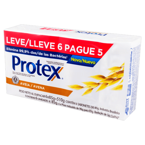 Kit Sabonete em Barra Protex Aveia 85g - 6 unidades