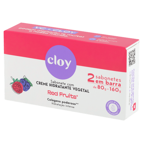 Kit Sabonete Barra Cloy Beauty Red Fruits 02Un 80G - Cloy