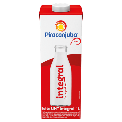 Leite Integral Uht Piracanjuba 1lt C/Tampa