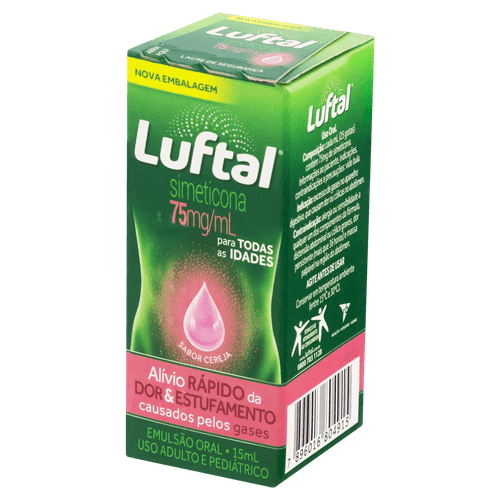 Luftal Gotas - Simeticona 75mg/ml - Sabor Cereja - 15ml