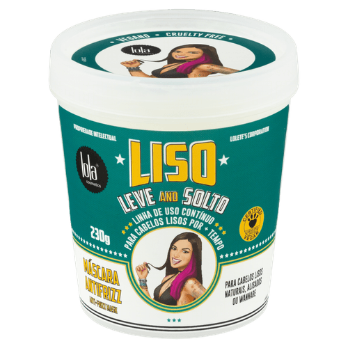 Máscara Capilar Antifrizz Liso Leve e Solto 230g Lola