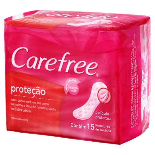 Protetor Diário sem Abas Carefree Proteção Pacote 15 Unidades