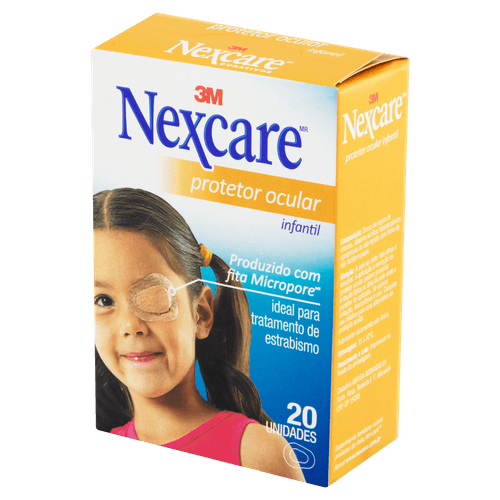 Protetor Ocular Infantil Micropore Nexcare 63mm x 45mm Caixa 20 Unidades