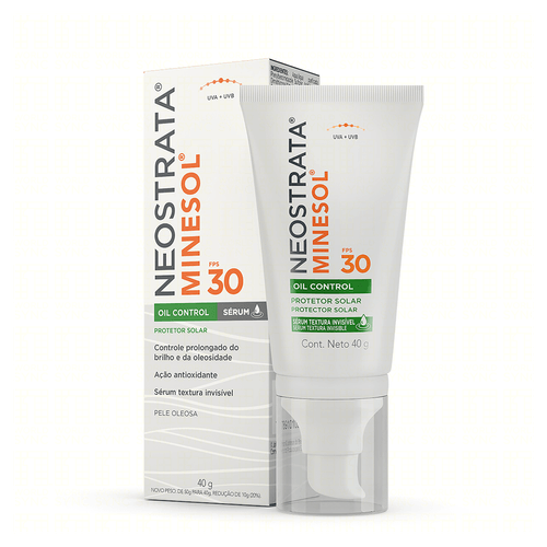 Protetor Solar Facial Sérum FPS 30 Neostrata Minesol Oil Control Bisnaga 40g