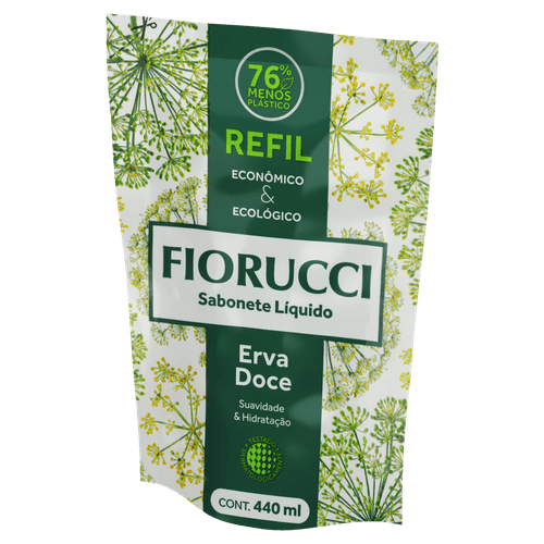 Sabonete Líquido Erva-Doce Fiorucci Sachê 440ml Refil
