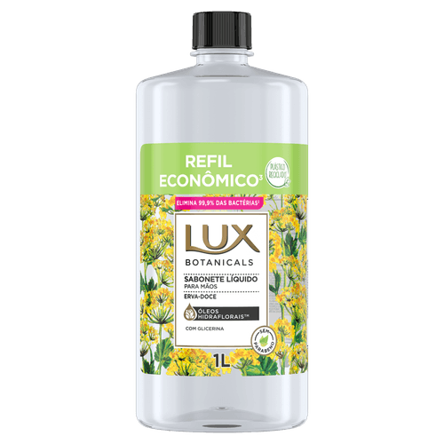 Sabonete Líquido de Glicerina para as Mãos Erva-Doce Lux Botanicals Frasco 1l Refil Econômico
