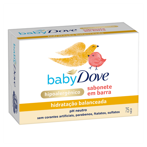 Sabonete bebê em barra Hidratação Balanceada 75g Sem Fragrância Dove Baby Cuidado Suave