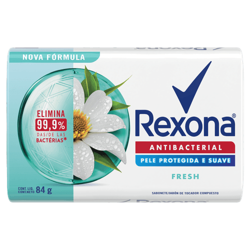 Sabonete Barra Antibacterial Fresh Rexona Envoltório 84g