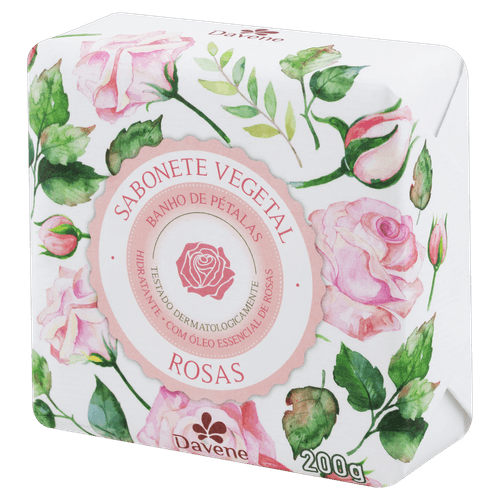 Sabonete Barra Vegetal Rosas 200g Davene