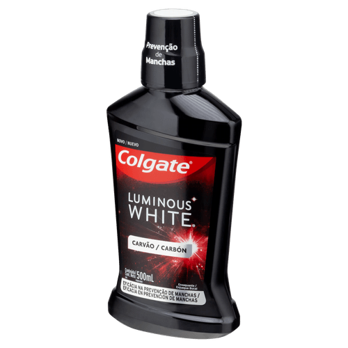 Enxaguante Bucal Carvão Zero Álcool Colgate Luminous White Frasco 500ml
