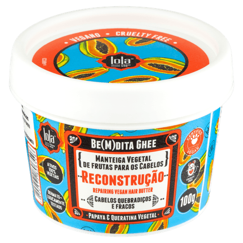 Manteiga Reconstrução Papaya & Queratina Lola Cosmetics Be(M)dita Ghee Pote 100g