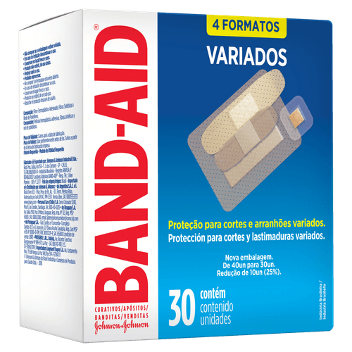 Curativo Variados Band-Aid Caixa 30 Unidades