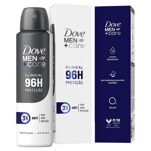 Desodorante Antitranspirante Aerossol Men+Care Clinical 150ml 96h Dove