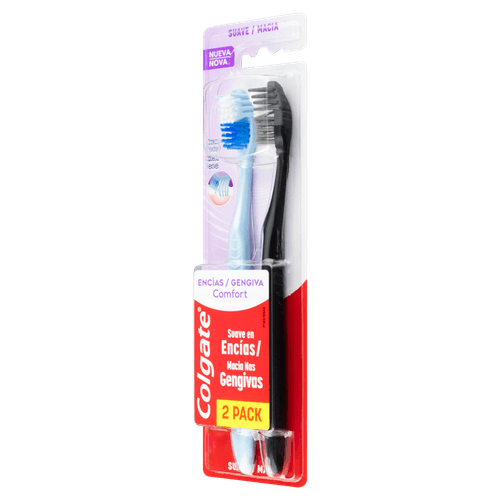 Escova Dental Macia Colgate Gengiva Comfort Cabeça Compacta 2 Unidades