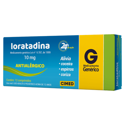 Antialérgico Loratadina Cimed 10mg Comprimido 12 Unidades